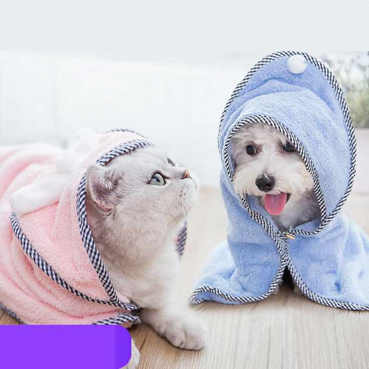 Wholesale Manufacturer Oem Custom Logo Cute Comfortable Cotton Soft Cozy Pet Dog Bathrobe