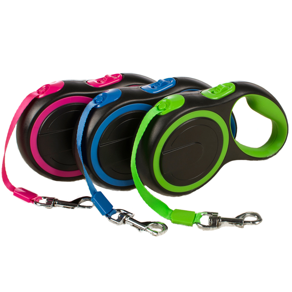 Manufacturer Wholesale Pink Green Blue Plastic Nylon Automatic Dog Retractable Leash