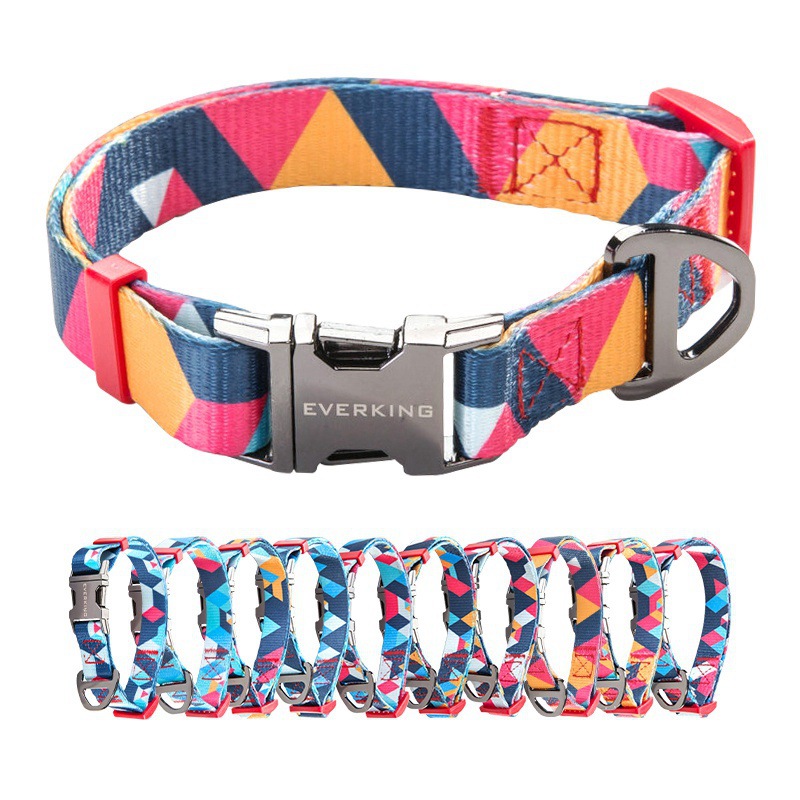 Manufacturer Wholesale Custom Logo Dog Collars Multi-color Pattern
