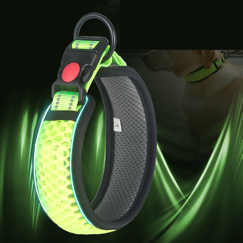 Manufacturer Wholesale Breathable Dog Collar With Reflective Light Strip