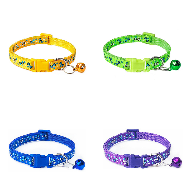 Manufacturer Wholesale Multi-colors Cat Collar With Bell Bone Pattern