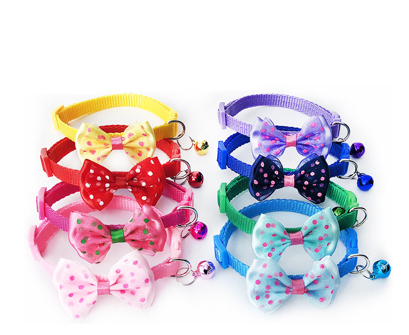 Manufacturer Wholesale Multi-colors Nylon Cat Collar With Bow Bell