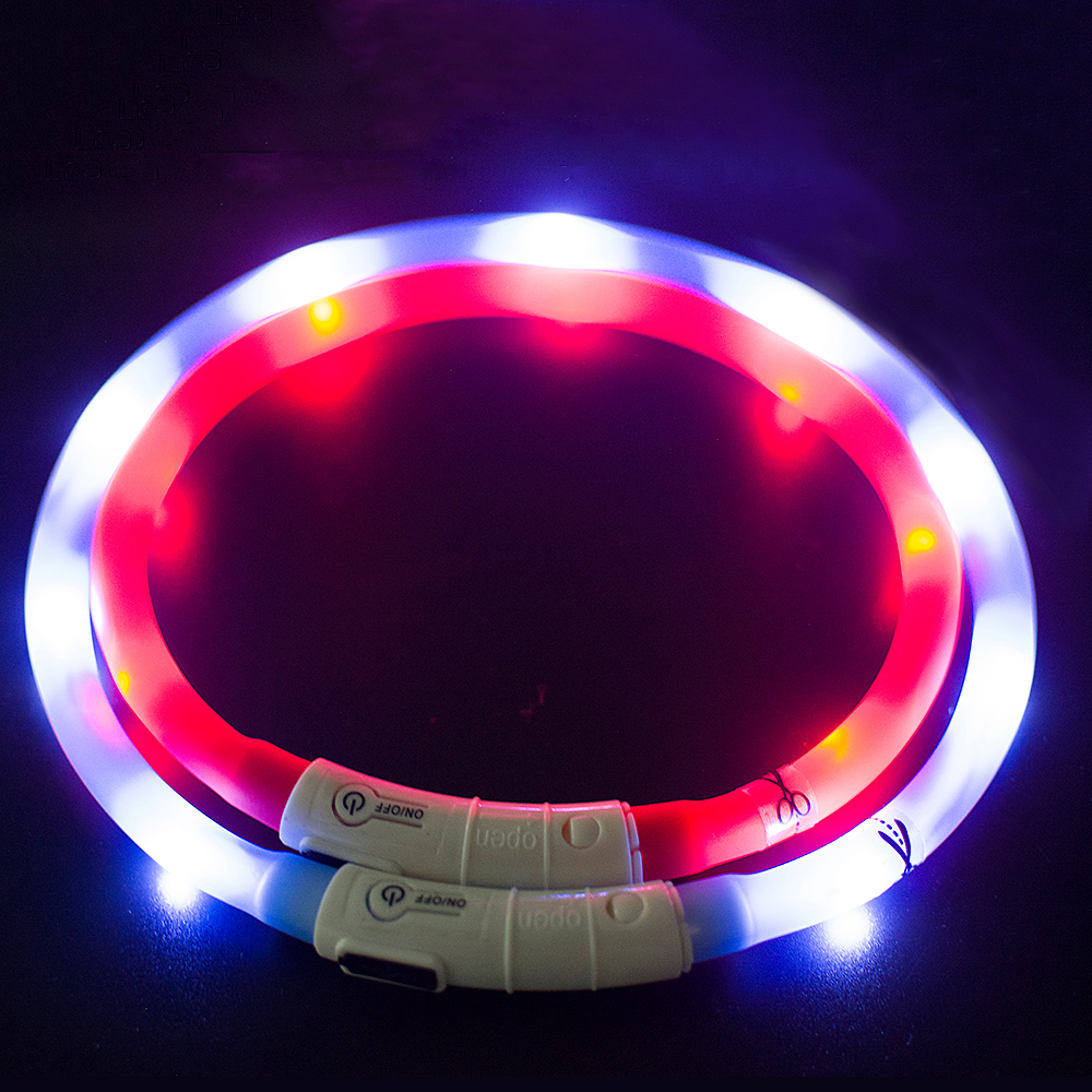 Wholesale Manufacturer Rechargeable Waterproof Pp Reflective Custom Pet Dog Collar Led Light