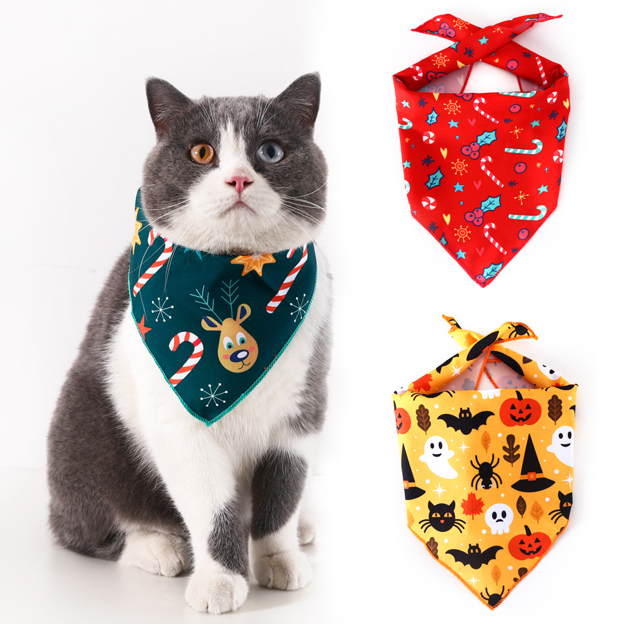 Manufacturer Wholesale Christmas Halloween Pattern Dog Cat Bandana