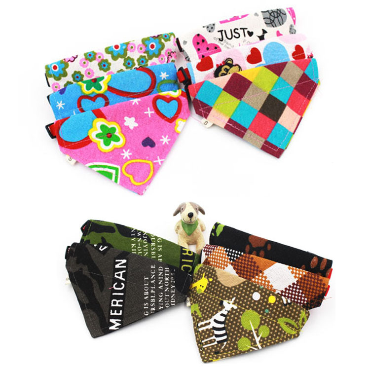 Manufacturer Wholesale Mix Pattern Color Packing Buckle Pet Dog Bandana Collar