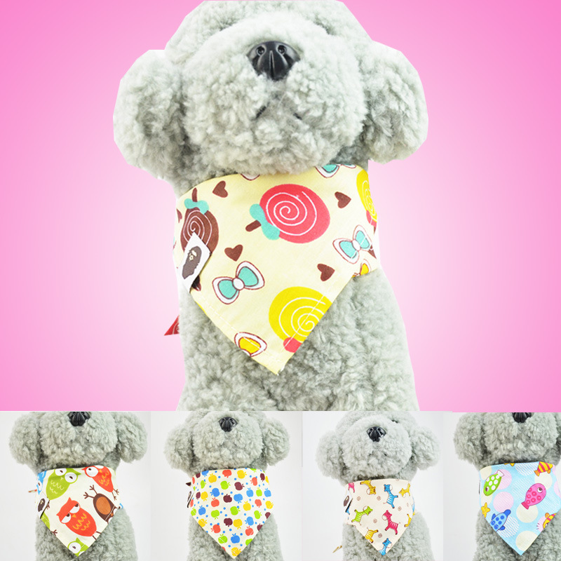 Manufacturer Wholesale Custom Logo Design Pattern Cotton Pet Accessory Bandana For Dog