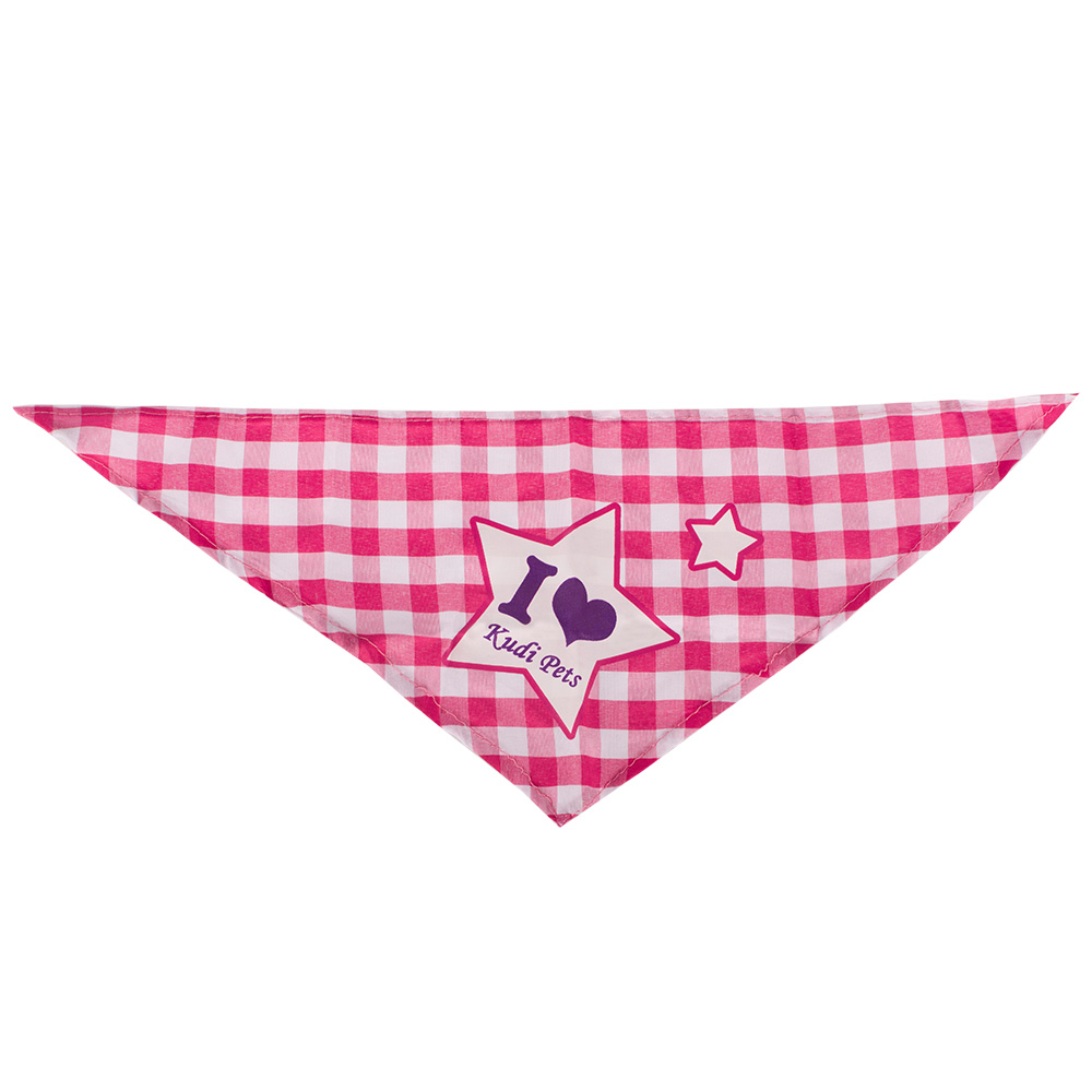 Cotton Diy Design Triangular Scarf Pet Dog Bandanas Pink Plaid