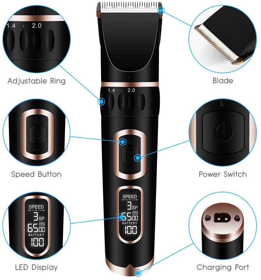 Household Rechargeable Grooming Shaver Haircut Pet Dog Cat Clippers