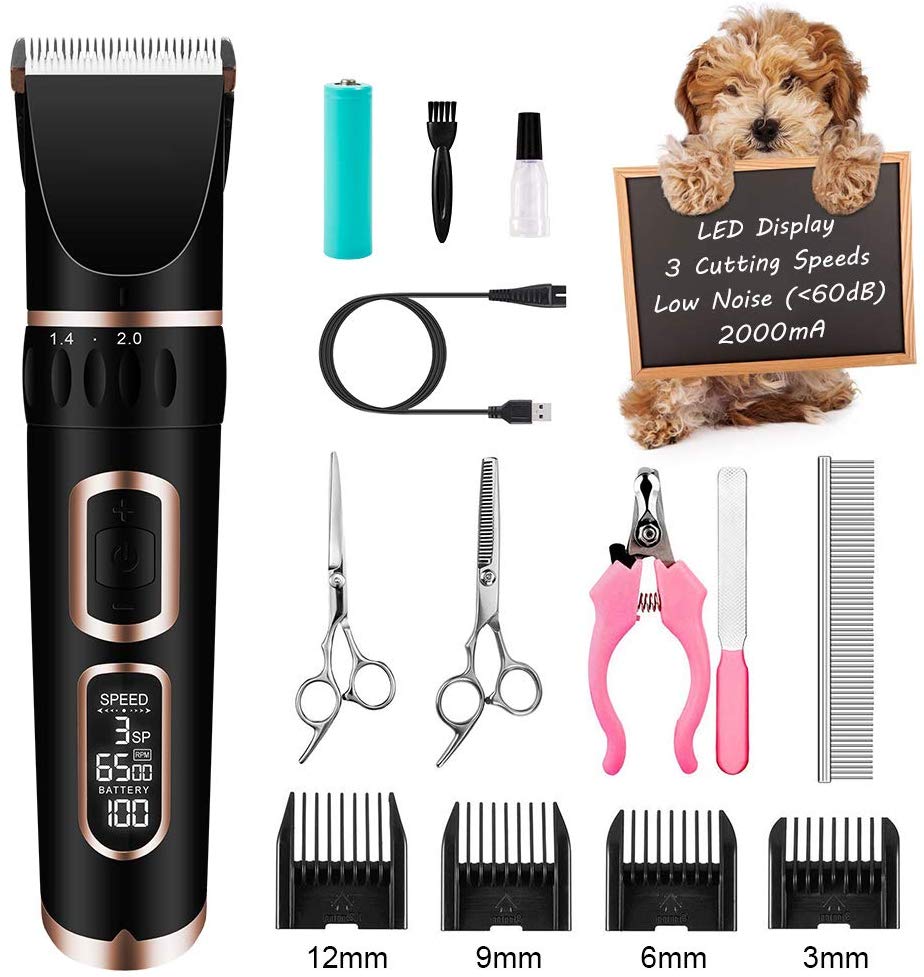 Adjustable Rechargeable Dog Hair Cutting Machine Pet Grooming Clipper Dog Hair Trimmer