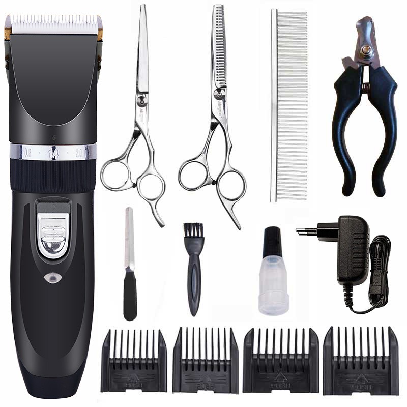 Professional Ceramic Blade Pcs Battery Low Noise Big Strong Animal Dog Hair Grooming Clippers