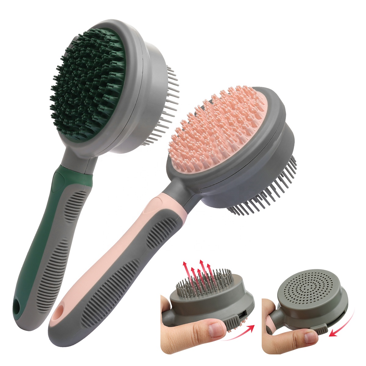 Factory Wholesale Double Sided Self Cleaning Cat Massage Brush Dog Pet Grooming Brush