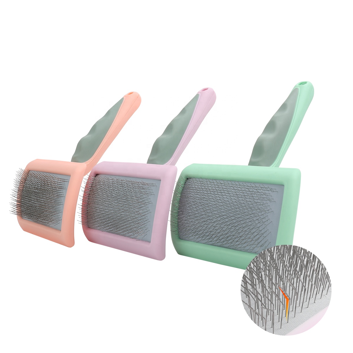 Factory Wholesale Blister Card Packaging Cat Needle Hair Comb Brush Dog Pet Grooming Slicker Brush