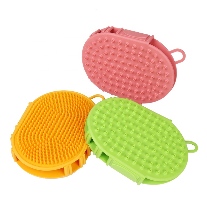 Factory Wholesale Blister Card Packaging Double Sided Pet Massage Bath Brush Cat Dog Shower Brush Dog Wash Brush