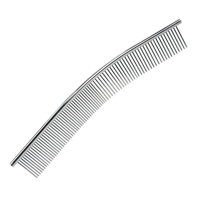 Factory Wholesale Custom Logo Metal Cat Hair Comb Stainless Steel Dog Pet Grooming Comb