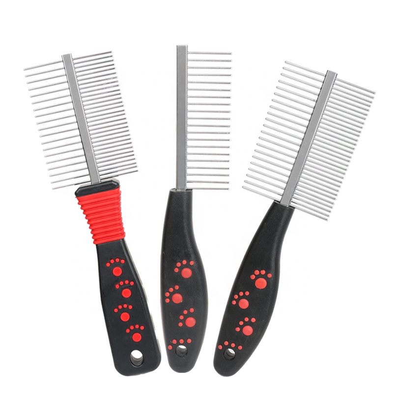 Factory Wholesale Custom Logo Plastic Handle Single Double Sided Cat Needle Hair Comb Dog Pet Grooming Comb