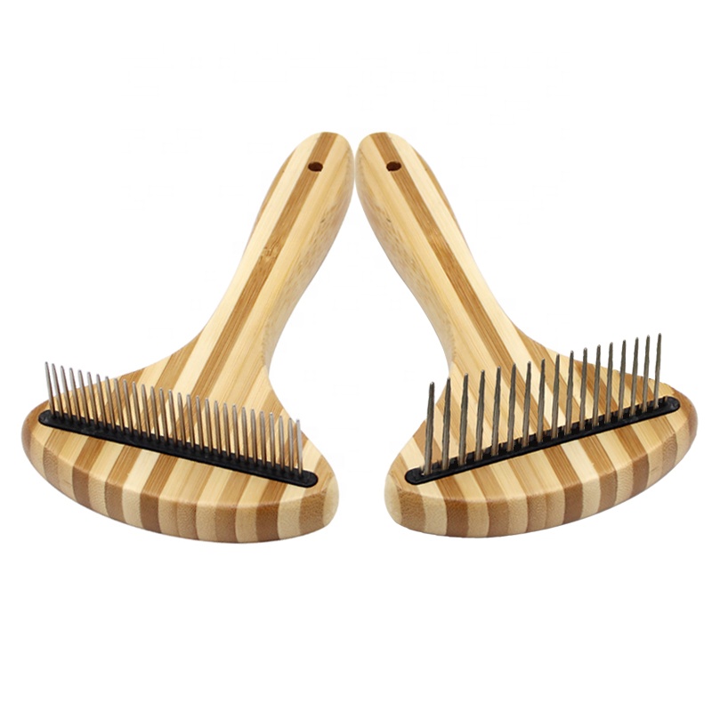 Factory Wholesale Bamboo Wooden Cat Undercoat Rake Comb Pet Dog Hair Grooming Comb