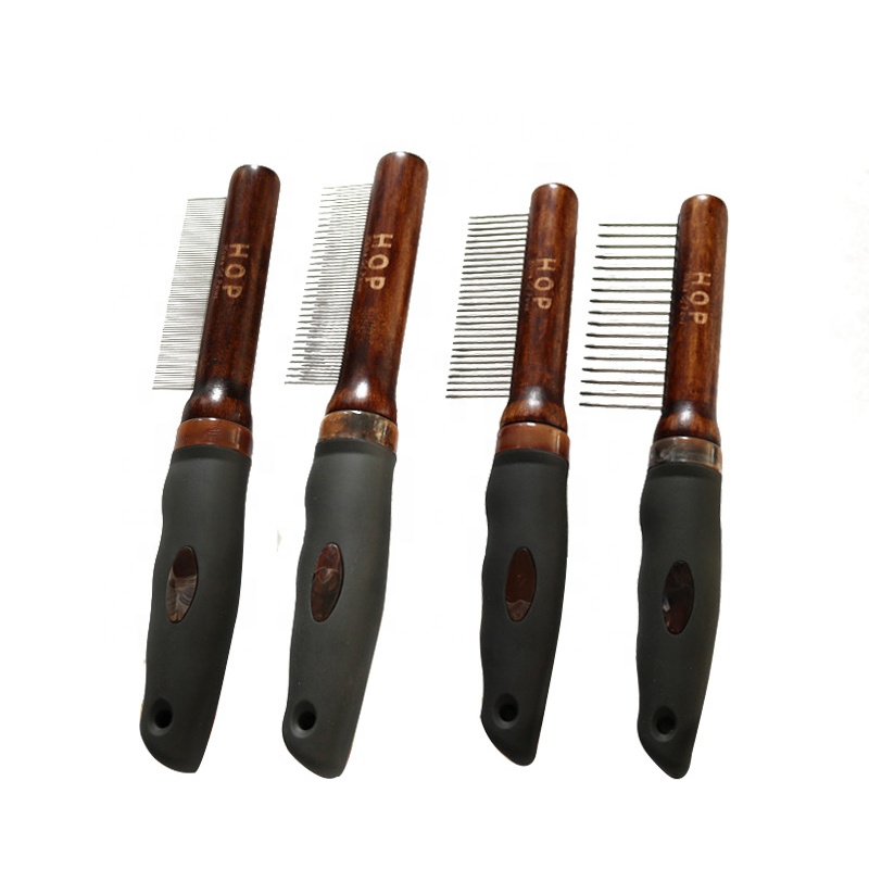 Factory Wholesale Classical Style Upscale Rubber Non-slip Handle Pet Cat Dog Flea Comb