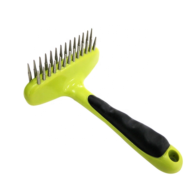 Factory Wholesale Durable Double Row Pins Pet Undercoat Grooming Comb Cat Dog Hair Rake Comb