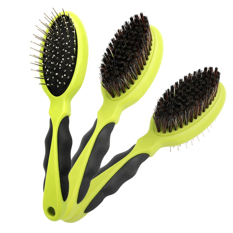 Factory Wholesale Three Style Green Cat Bristle Brush Pet Dog Needle Massage Grooming Comb