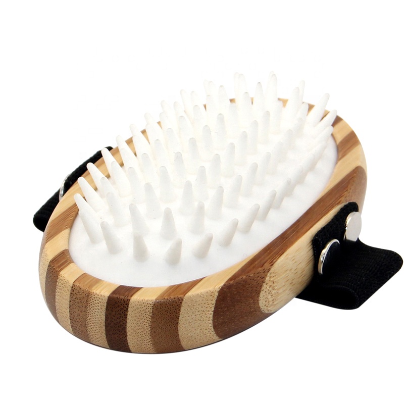 Factory Wholesale New Design Soft Rubber Bamboo Wood Pet Massage Brush Cat Dog Bath Tool Brush