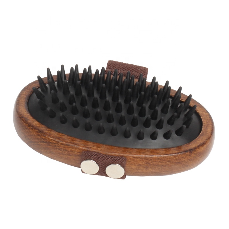 Factory Wholesale Upscale Classical Style Wooden Pet Shower Brush Cat Dog Massage Bath Brush