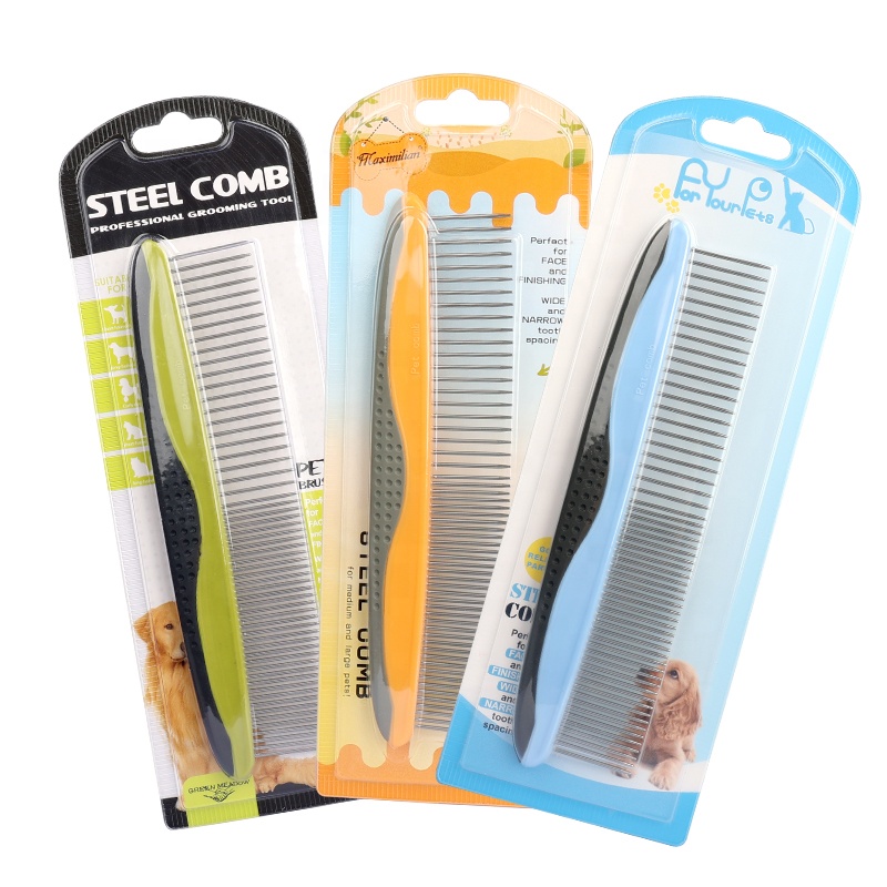 Factory Wholesale Multifunction Two Density Teeth Dog Metal Needle Hair Comb Cat Pet Grooming Comb
