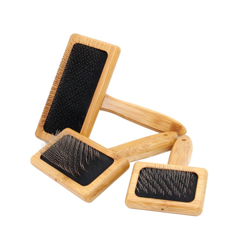 Factory Wholesale Various Size Bamboo Wooden Pet Pin Needle Brush Cat Dog Hair Remover Grooming Slicker Brush