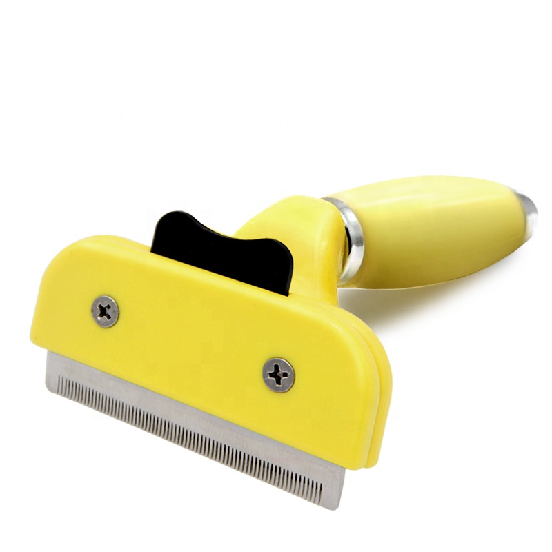 Factory Wholesale High Quality Silicone Handle Self Cleaning Deshedding Tool Dog Pet Grooming Brush