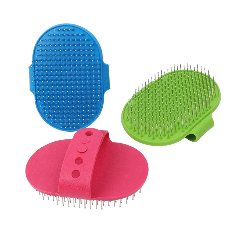 Factory Wholesale Rubber Pet Shower Massage Brush Cat Long Pin Hair Grooming Brush Dog Bath Brush