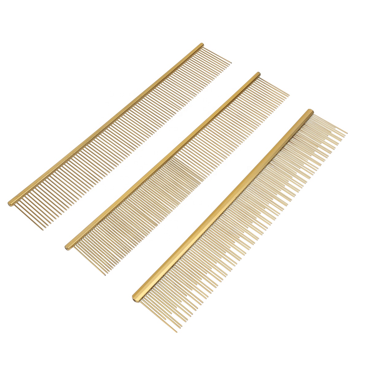 Factory Wholesale Custom Logo Golden Stainless Steel Cat Pin Hair Comb Metal Dog Pet Grooming Flea Comb