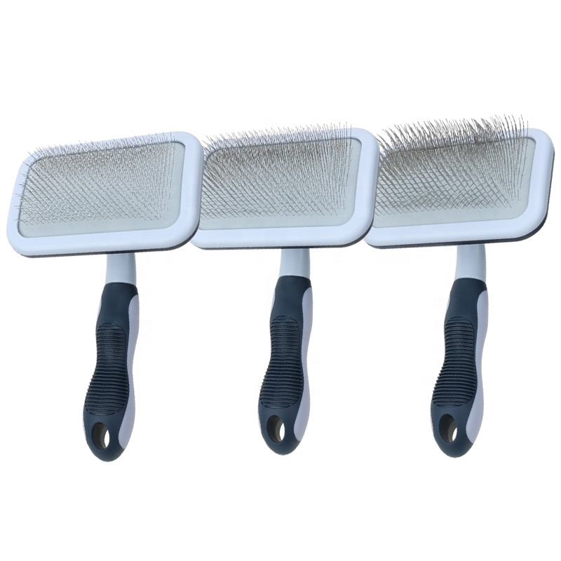 Factory Wholesale Custom Logo Long Pin Cat Hair Removal Brush Dog Pet Grooming Slicker Brush