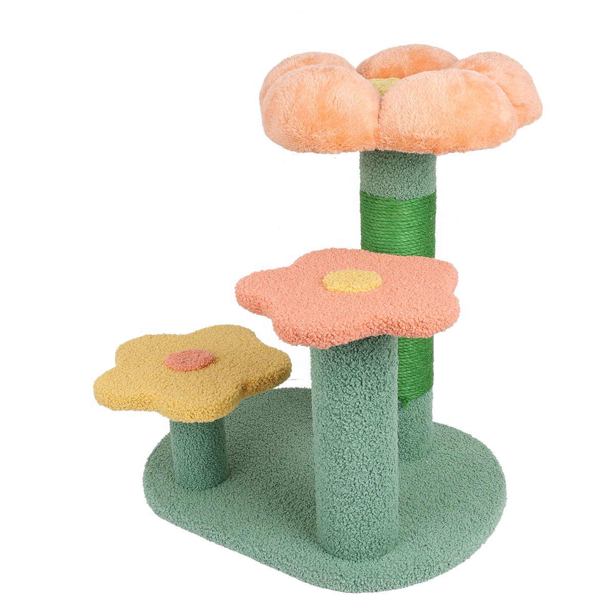 Factory Wholesale Sisal Cute Floral Cat Tree Tower Cat Scratching Post Flower Cat Climbing Tree
