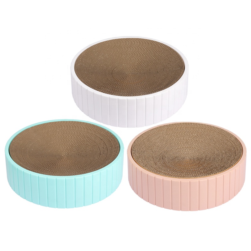 Factory Wholesale Custom Logo Round Corrugated Cardboard Cat Scratcher