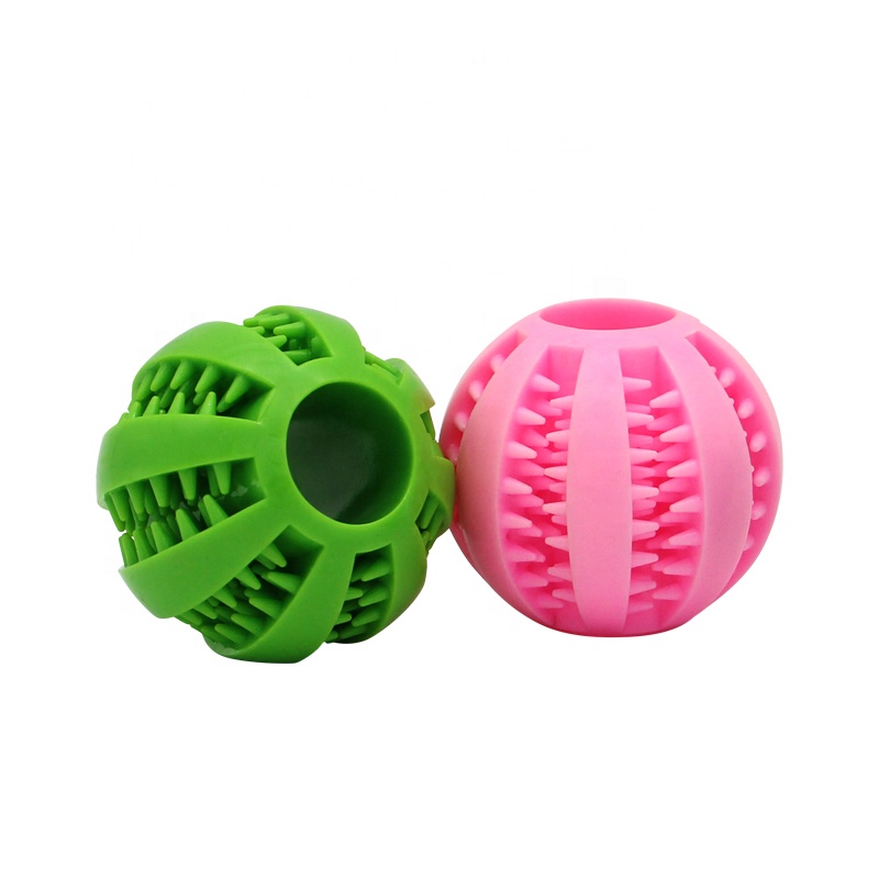 Factory Wholesale Non-toxic Rubber Dog Tooth Chew Toy Interactive Food Dispensing Dog Treat Toy Ball