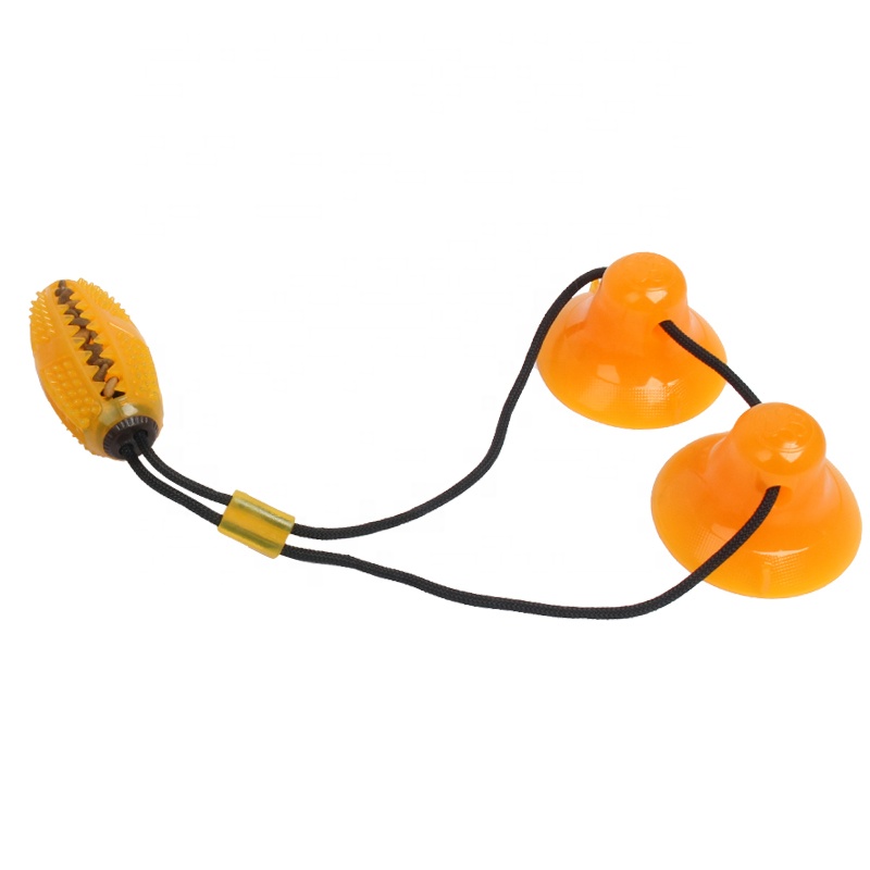 Factory Wholesale Rubber Pet Bite Tug Toys Double Suction Cup Interactive Dog Chewing Toy