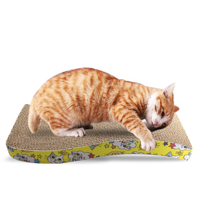 Factory Wholesale Funny Corrugated Cardboard Cat Scratcher With Free Catnip