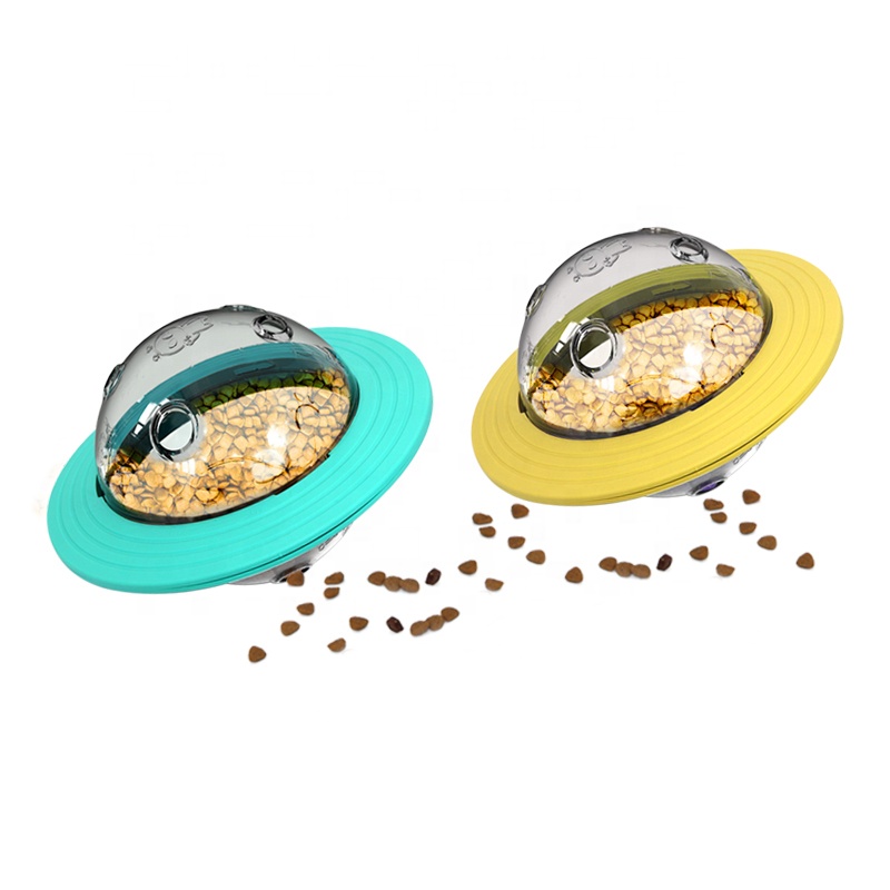 Factory Wholesale Ufo Shape Dog Leaking Food Ball Toy Dog Treat Food Dispensing Toy Interactive Dog Puzzle Iq Toy