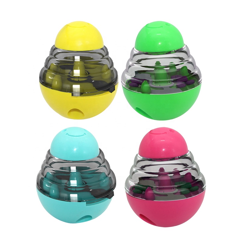 Factory Wholesale Multicolor Pet Dog Tumbler Ball Toy Interactive Dog Food Dispenser Treat Toy