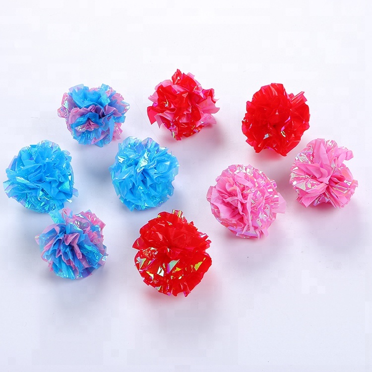 Colorful Crinkle Pape Cat Ball Toys Ring Ring Toys For Pet Cat