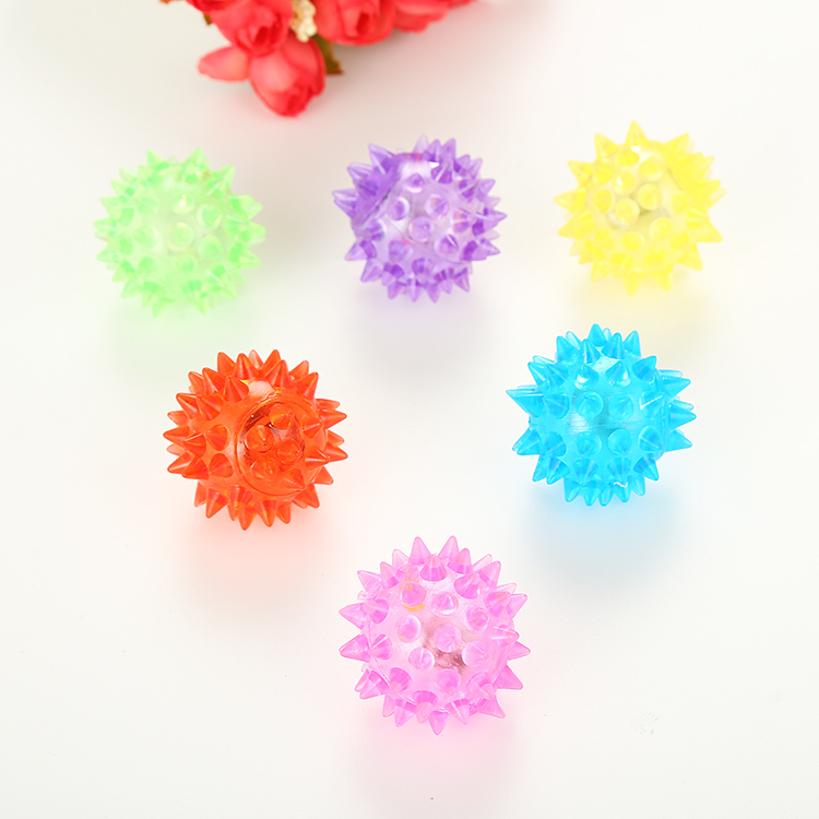 3.8cm Tpr Cat Ball With Led Spiky Soft Toy For Pet