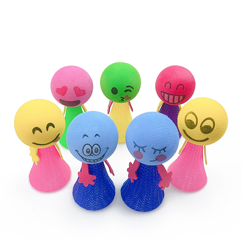 Wholesale Different Face Style Cute Cat Spring Toy Cat Elastic Playing Toy