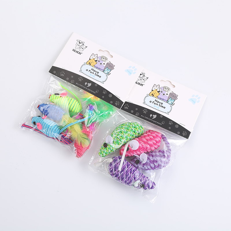 Wholesale Manufacturer Training Fun Playing Pet Product Cat Rope Mouse Toy Pack
