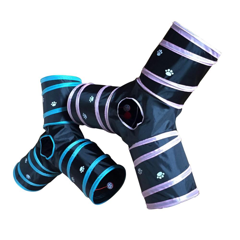 Paw Printing Three Way Cat Toy Cat Tunnel Smart Pet Interactive Toys Playing