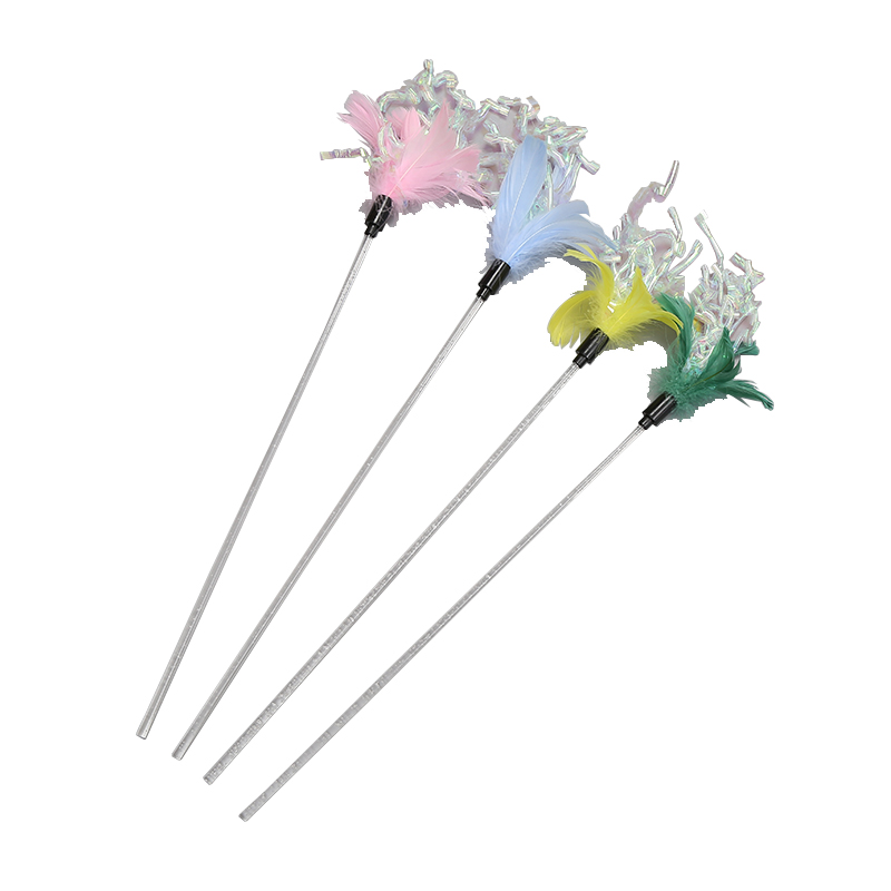 Colorful Flower Cat Acrylic Stick Toy New Cat Items Playing Toy