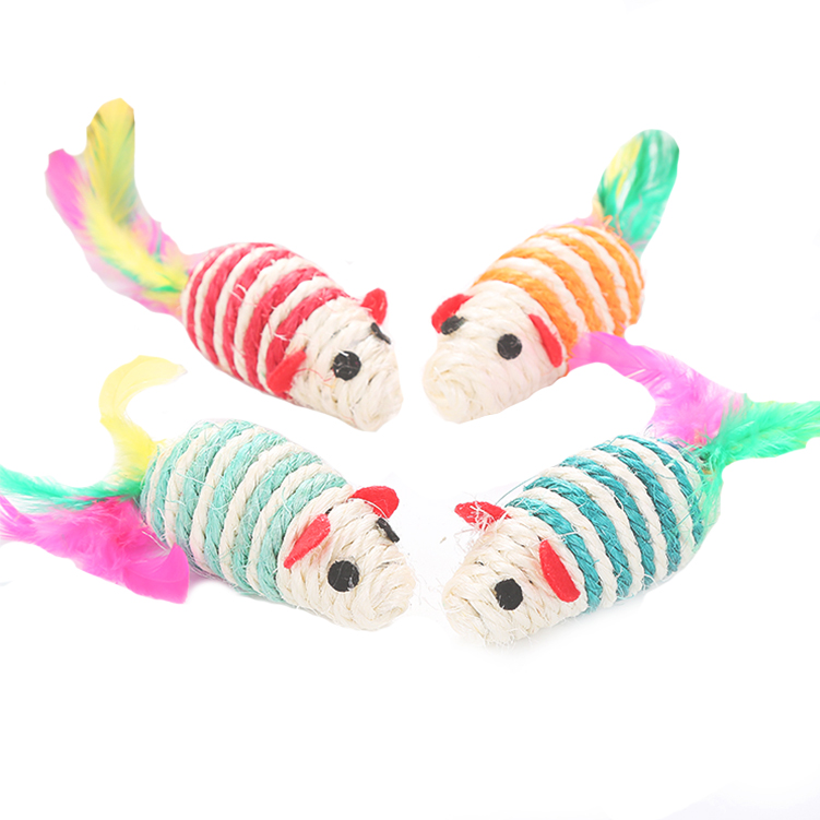 Color Assorted Sisal Cat Toy Mice Big Qty In Stock