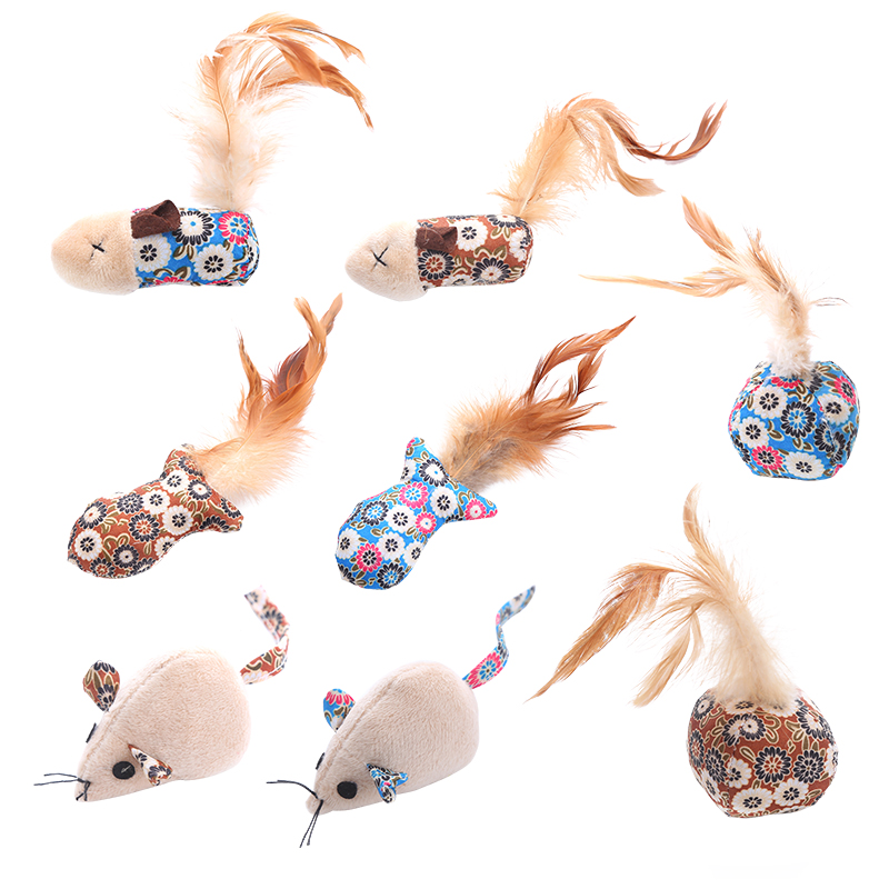 Fish Mouse Ball Feather Cat Toy Catnip Cat Accessoires