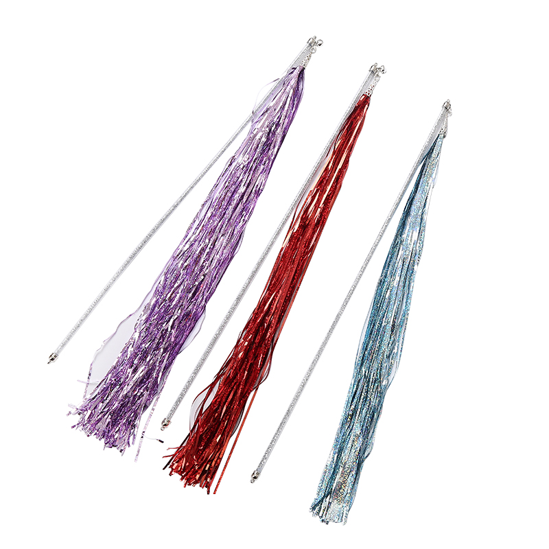 Funny Cat Teaser Wand Glitter Tassels Stick Cat Interactive Toy