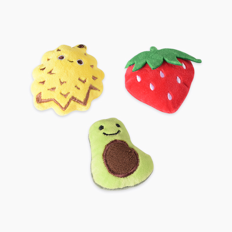 Hot Selling Cute Fruit Shape Plush Interactive Catnip Chew Pet Cat Toy