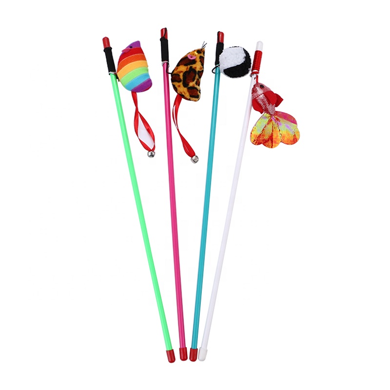 Wholesale Plush Mouse Ball Goldfish Plastic Rod Cat Stick Cat Teaser