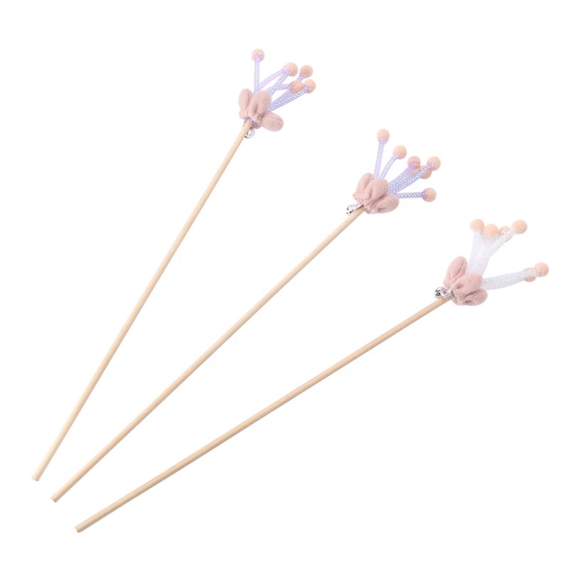 Wholesale Plastic Line Tube Pistil Shape Wooden Pole Cat Stick Cat Teaser